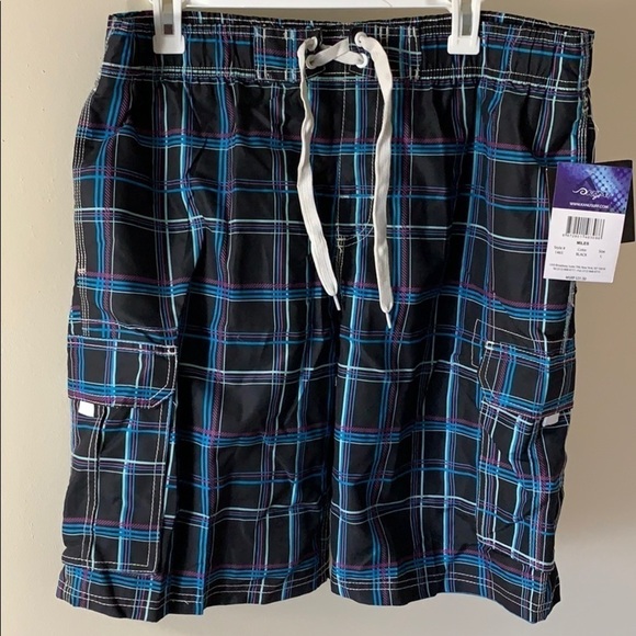 NWT. Kanu Surf Men’s Large Miles Swim Trunks. - Picture 1 of 8
